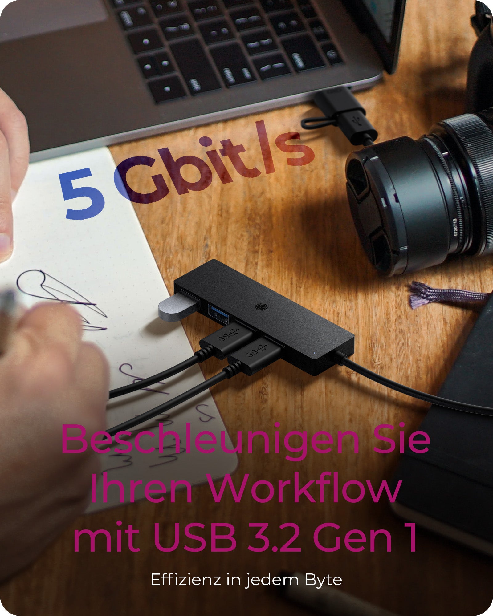 ICY BOX IB-1424-C3 USB-Hub – USB-C, 4× USB-A, für Windows/Mac