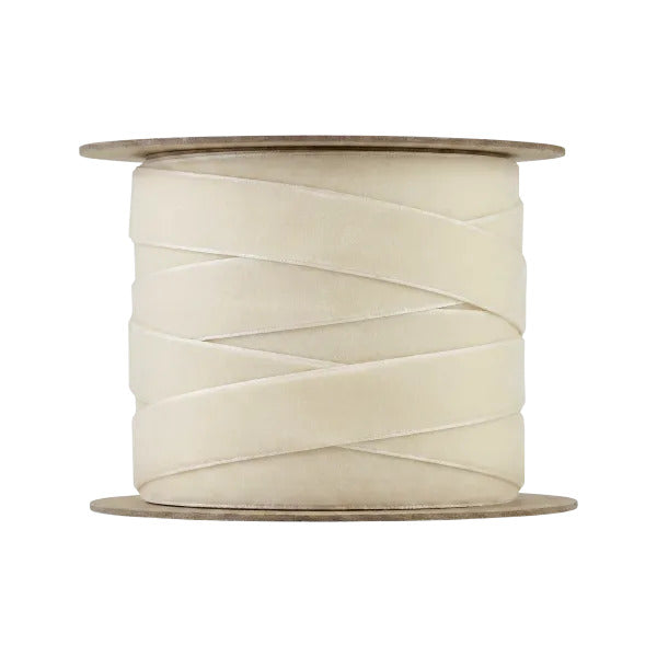 Blomus Geschenkband, JUHLA S, Samt, Matt, Crème, 10 mm × 5 m, 1 Stk.