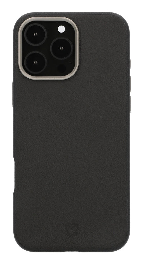 Valenta Backcover Style – für Apple iPhone 16 Pro – schwarz – Kunstleder, MagSafe-kompatibel