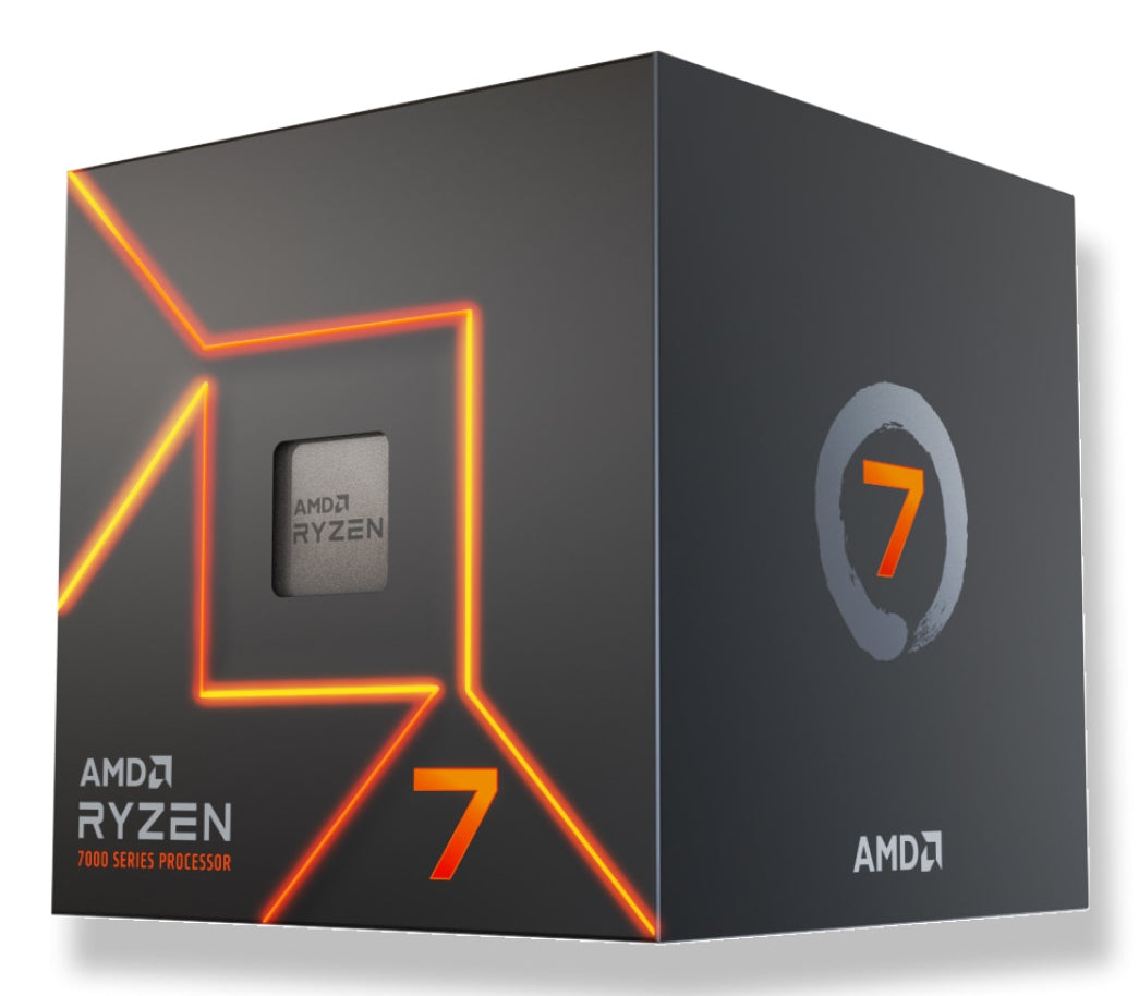 AMD Ryzen 7 7700 – Prozessor – 8 Kerne/16 Threads, Sockel AM5, 3,8 GHz (Boost 5,3 GHz), 65 W, Box, Kühler