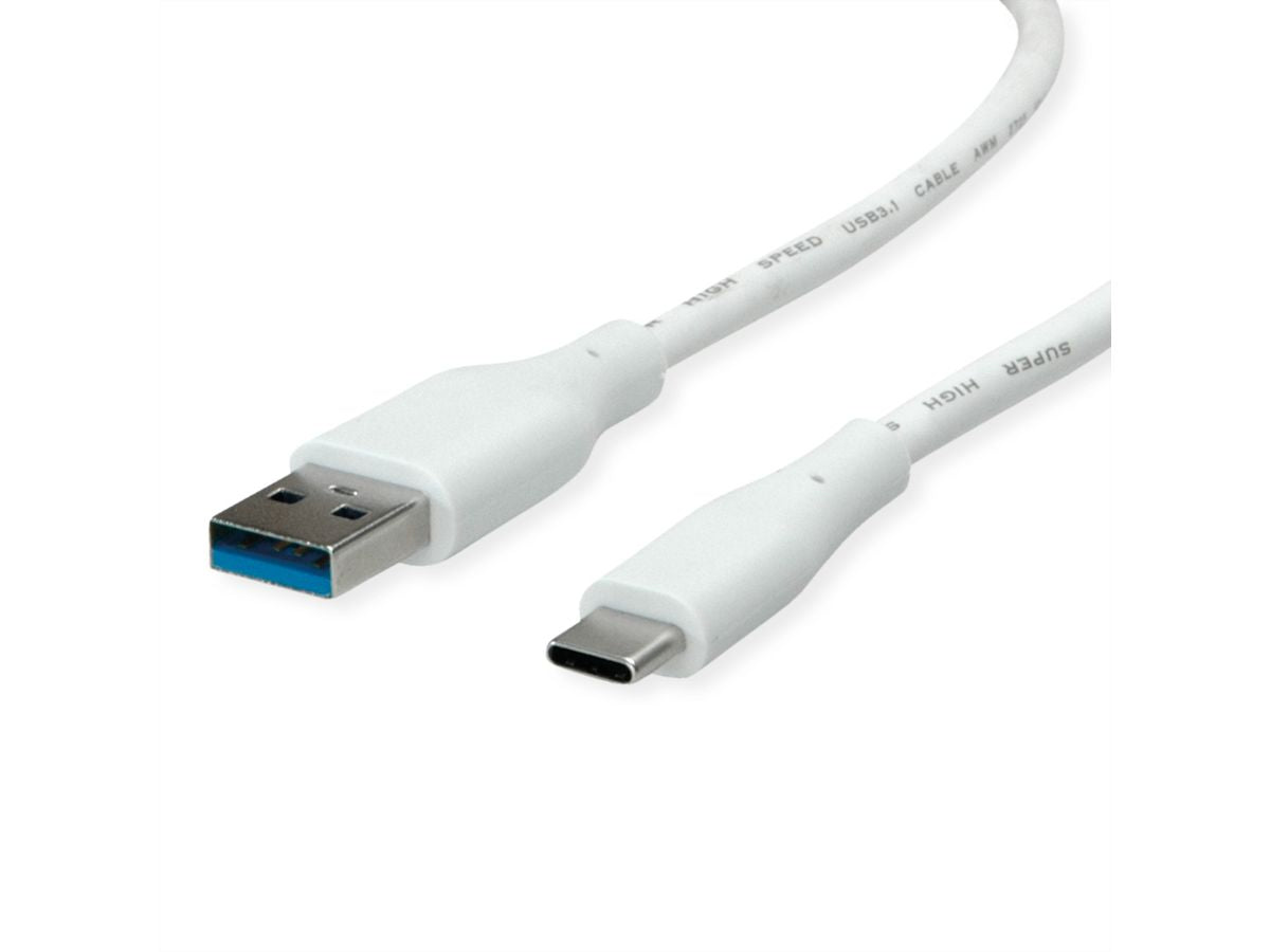 VALUE USB-A auf USB-C Kabel – USB 3.2 Gen 1 (5 Gbit/s) – 2 m – Geschirmt – Weiss