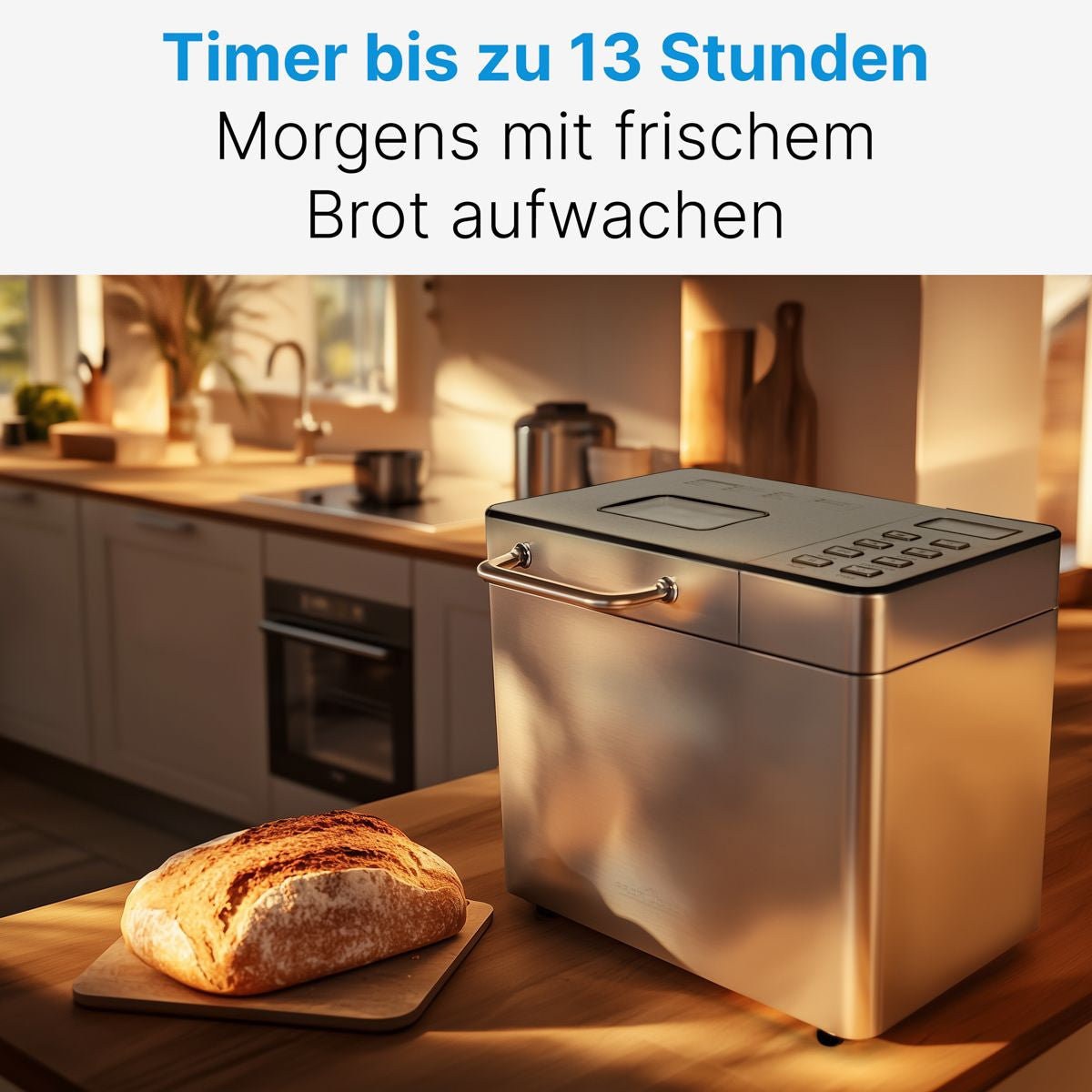 ProfiCook Brotbackautomat PC-BBA 1282 – 1,5 kg, 13 Programme, 550 W – silber/edelstahl