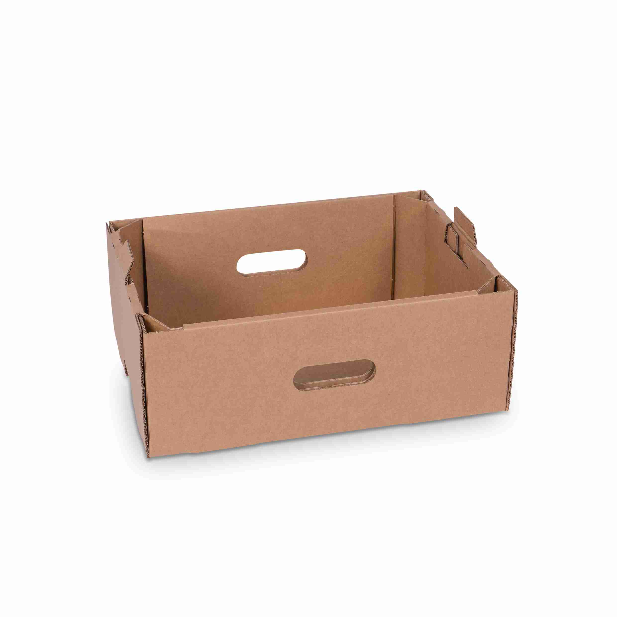 Model Versandverpackung – 374 × 274 × 145 mm, braun, mit Griffloch, nassfest – 1 Stk., ab 100 Stk.