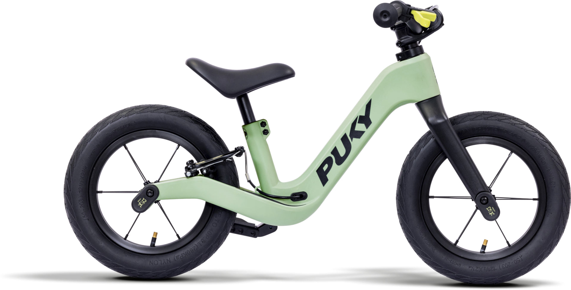 Puky 4146 Aufsitzlaufrad – 14" Räder, Luftreifen, Felgenbremse – ab 2 Jahren – bis 25 kg – grün/schwarz