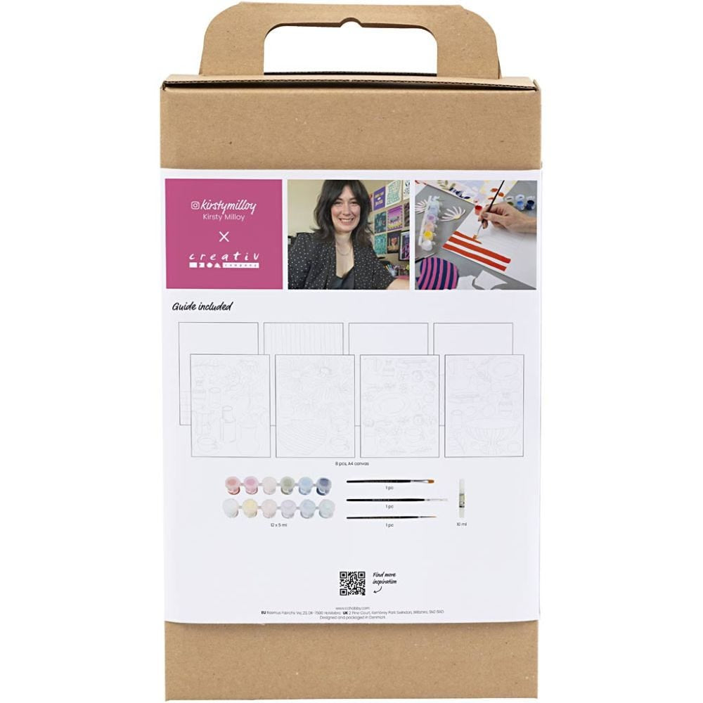 Creativ Company Bastelset – 10 Farben, Bilder-Set zum Ausmalen, Wasserfarben