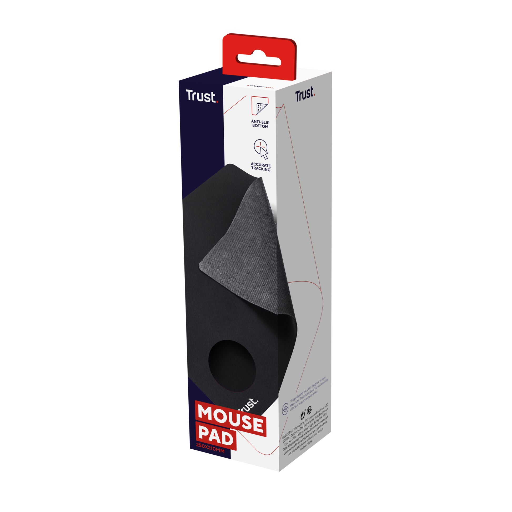 Trust Mouse Pad M – Gaming-Mauspad – 250 × 210 mm, Gummi, Schwarz