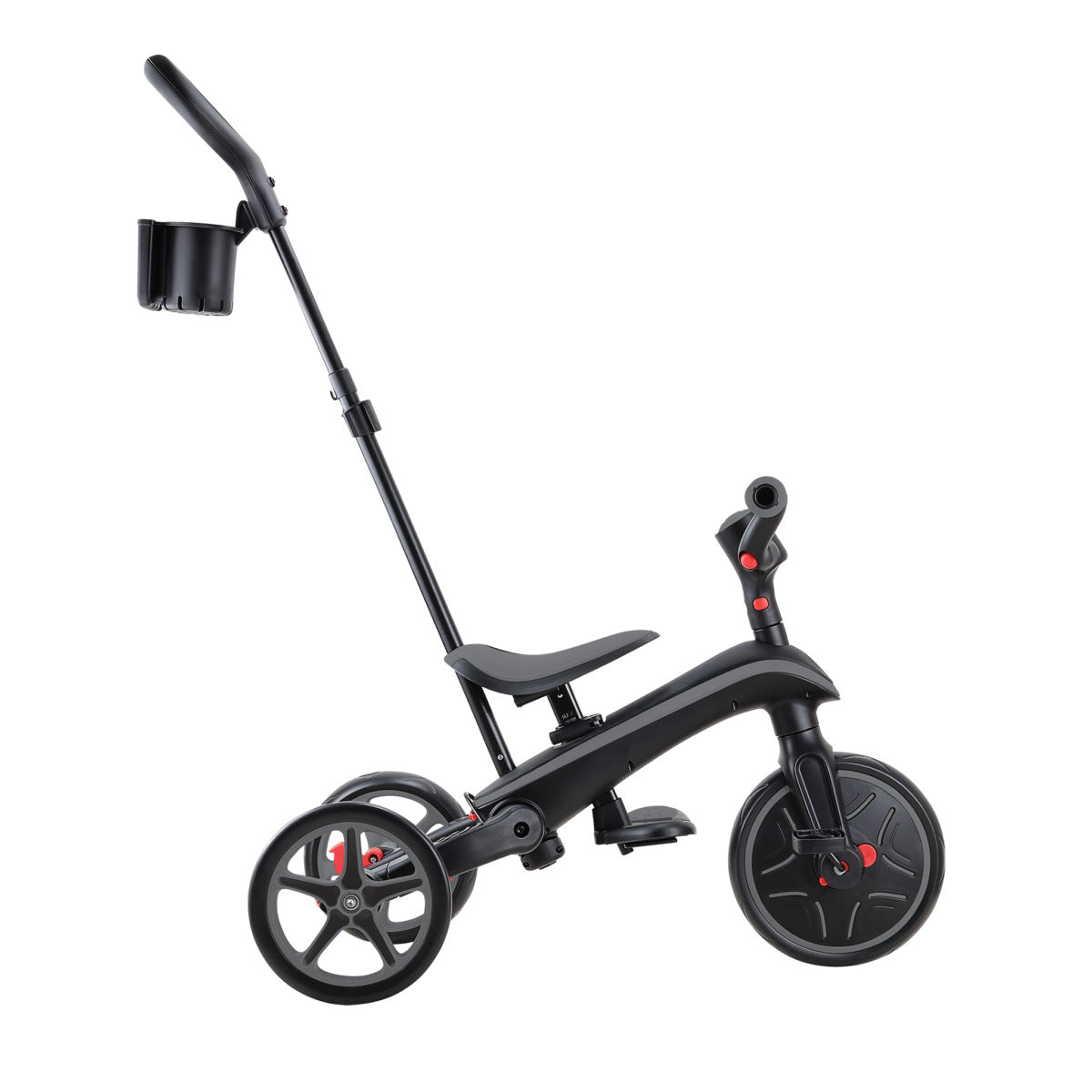 Globber Trike Explorer 4-in-1 Aufsitzlaufrad – faltbar, Push & Pedal, Pedal-Freilauf – ab 10 M. – schwarz/grau