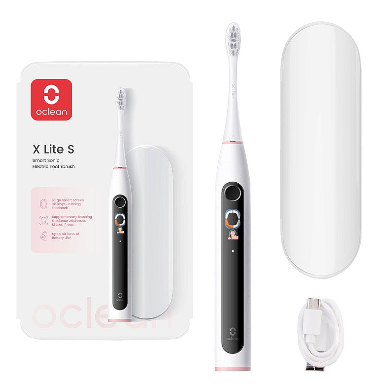 Oclean Schallzahnbürste X Lite Set – 72'000 Bewegungen/min, Smart Screen, 40 Tage Akku – Grau