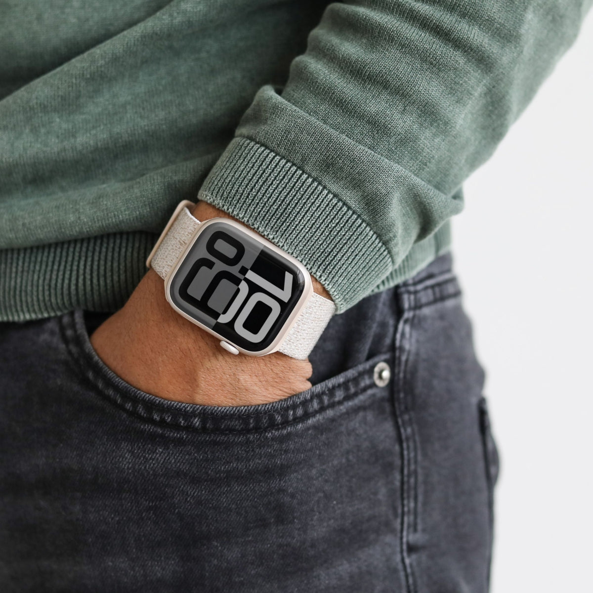 Vonmählen Fitness Loop 2 – Armband – für Apple Watch (diverse Grössen), Creme, Nylon