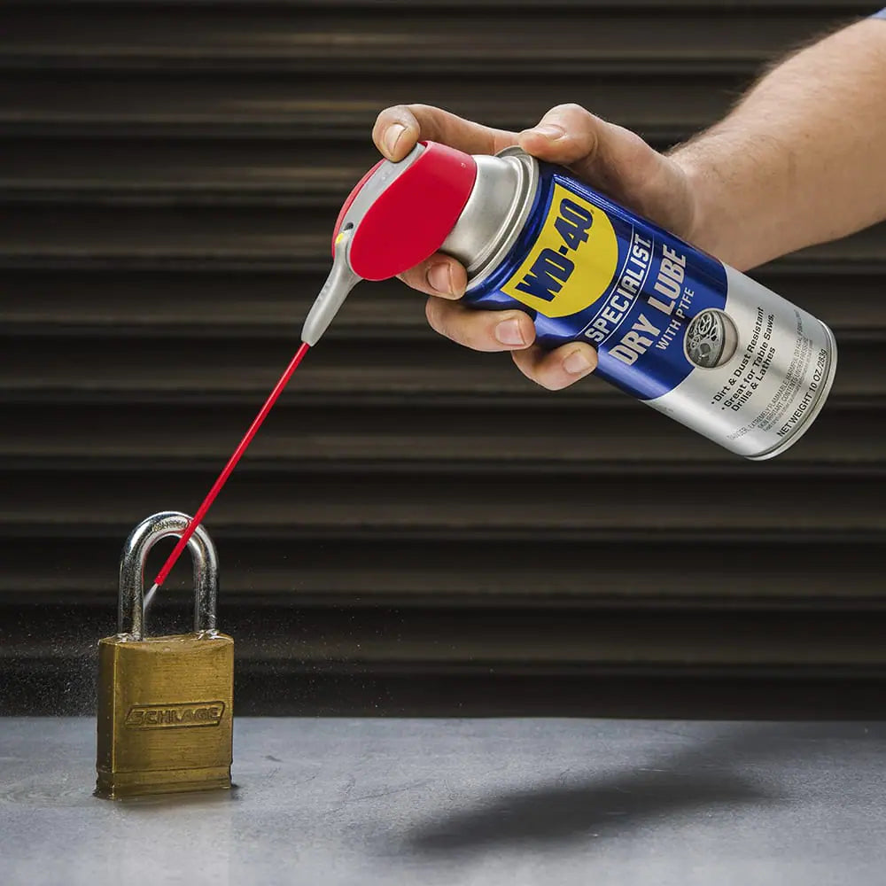 WD-40 PTFE-Trockenschmierspray – Transparent, für Metall, Glas, Kunststoff, 400 ml, −45 bis +260 °C
