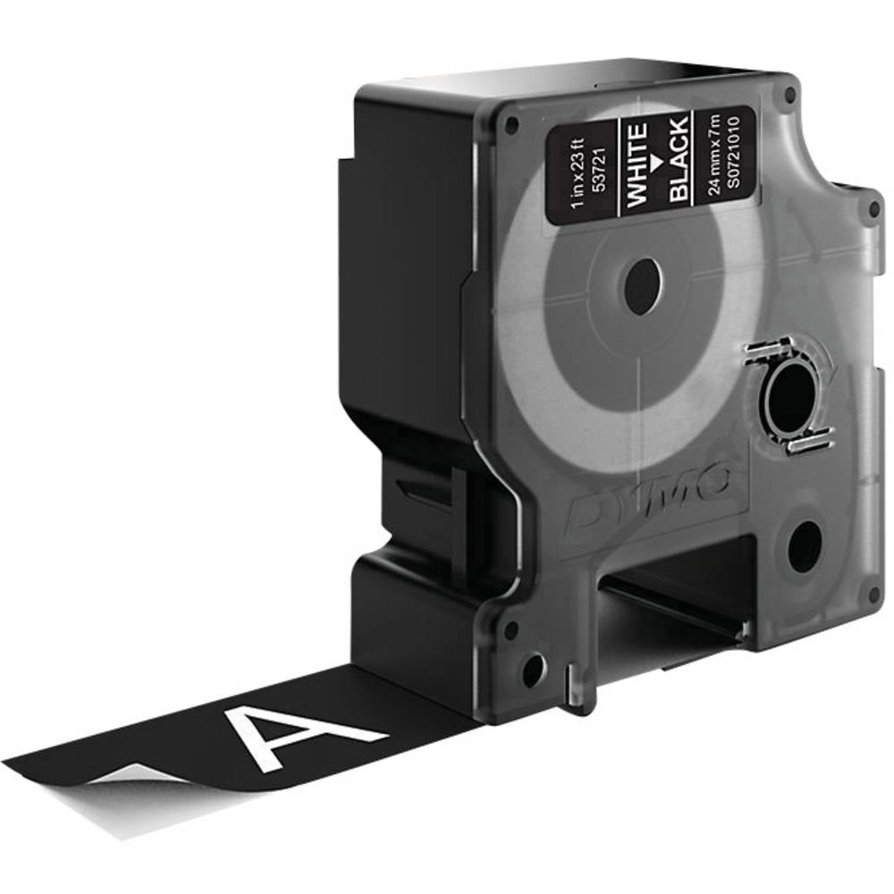 DYMO D1 Schriftband – weiss auf schwarz – 24 mm × 7 m, Polyester – für DYMO LabelManager, LabelWriter 450 DUO