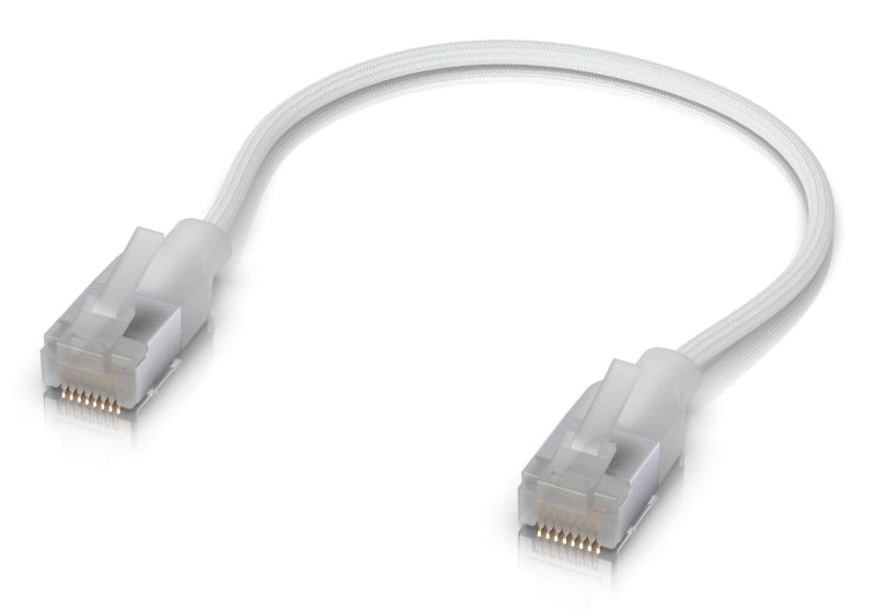 Ubiquiti UACC-CABLE-PATCH-EL-C6A-0.15M-W Patchkabel – Cat6a, geschirmt, 0,15 m, Weiss, RJ-45