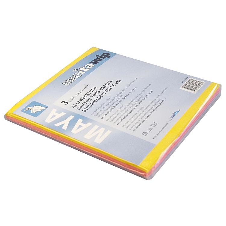 Weitaclean Allzwecktuch Maya – assortiert – 38 × 40 cm – Viskose/Synthetik – 3er-Set