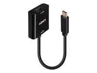Lindy 43269 Adapter USB-C zu DisplayPort – 4K (3840 × 2160) @ 144 Hz, DisplayPort 1.4, 0,21 m, Schwarz