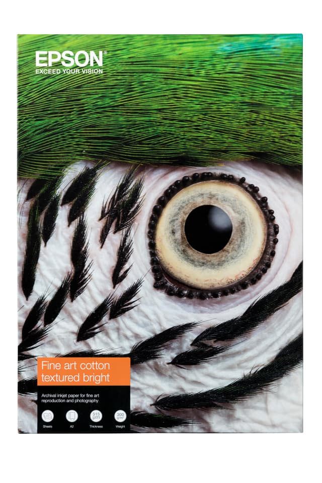 Epson Cotton Textured Bright II Fine Art Papier – strukturierte Oberfläche, A3+, 300 g/m², 25 Blatt