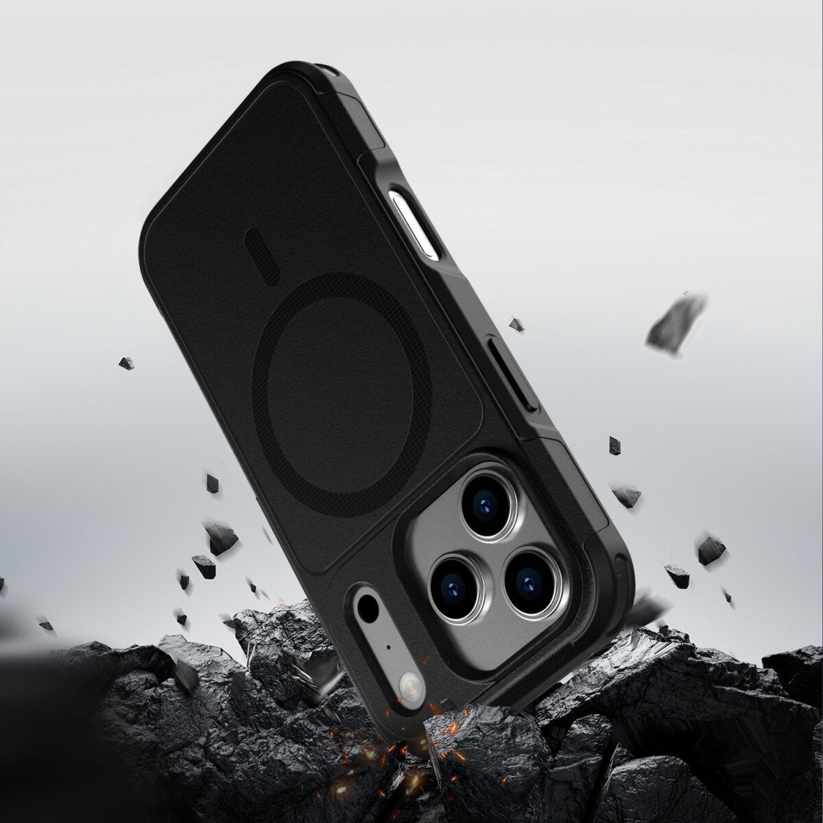 4smarts Backcover Defend – für Apple iPhone 17 Pro – schwarz – TPU/PC – MagSafe-kompatibel