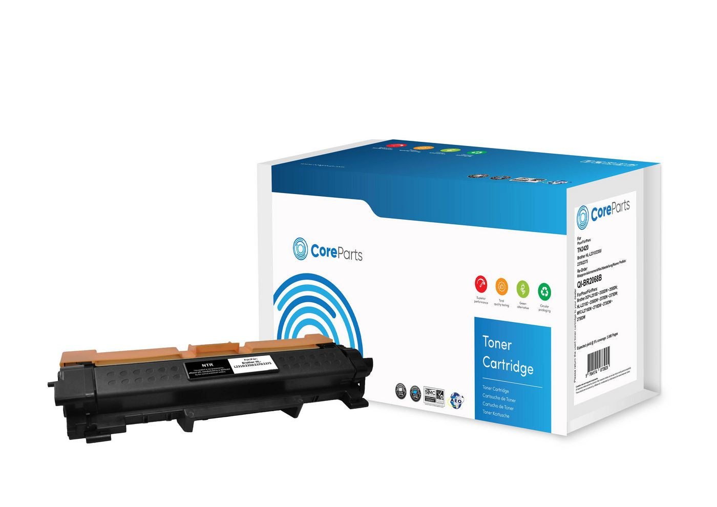 CoreParts Toner TN2420-HY-NTR – schwarz, 3000 Seiten – für Brother HL-L2310/HL-L2350/HL-L2370 und andere