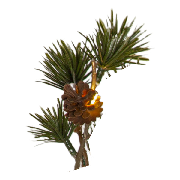 Star Trading Lichterkette Larix – 140 cm, 0,18 W, Warmweiss, IP44, Grün, Timer, Batteriebetrieb (3× AA)