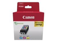 Canon Tintenpatronen-Multipack CLI-521, Cyan, Magenta, Gelb