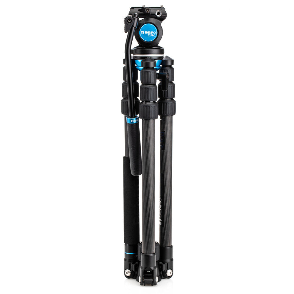 Benro C1683TS2PRO Aero Videostativ – 169 cm, 2,5 kg Traglast – Carbon, Schwarz