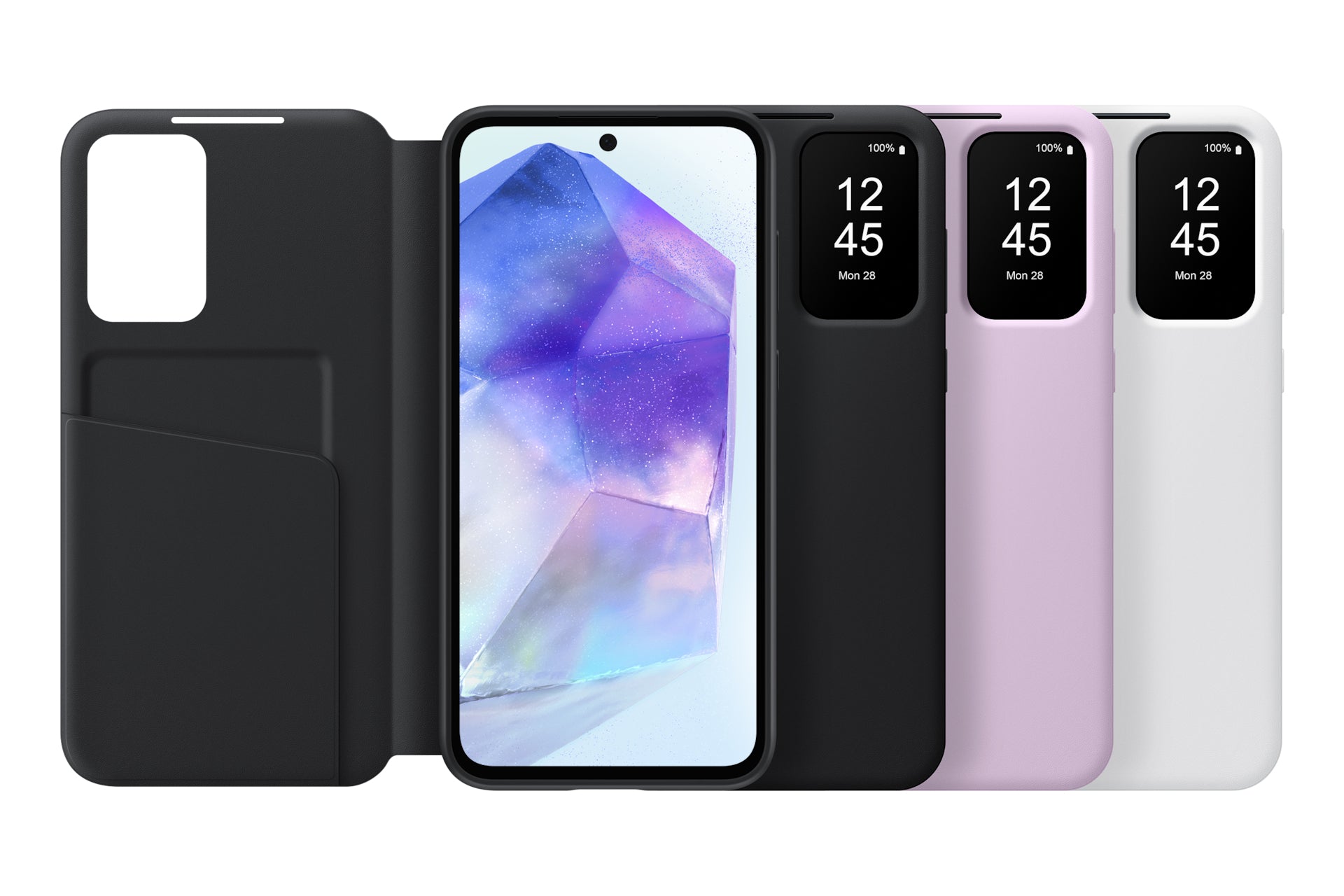 Samsung Booklet-Hülle – für Samsung Galaxy A55 5G – weiss – mit Kartenfach