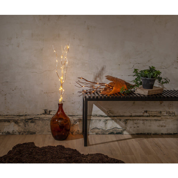 Star Trading Lichterkette/Dekolicht Willow – 60 cm, 0,38 W, Warmweiss, Braun, 24 LEDs, batteriebetrieben