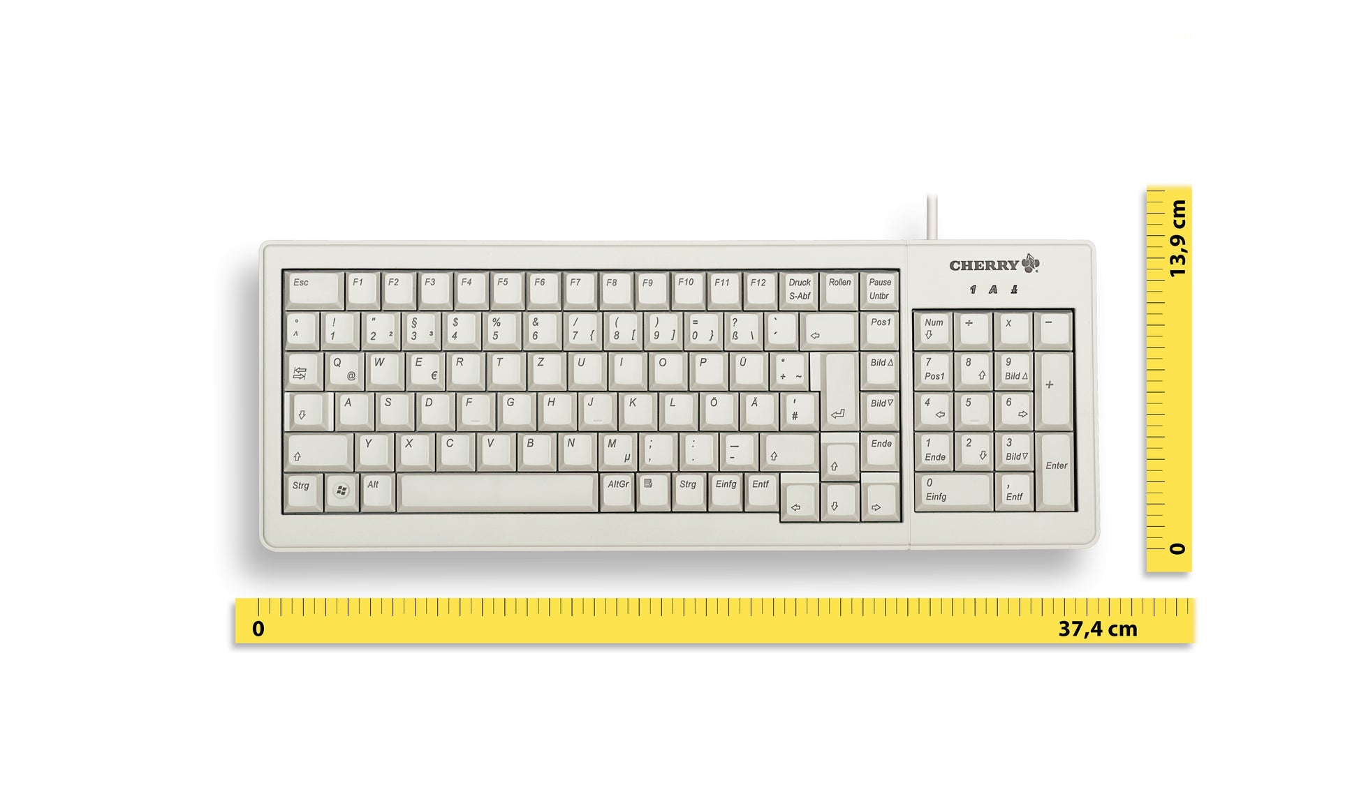 CHERRY G84-5200 – Tastatur, kabelgebunden (USB + PS/2), US-Layout (EN), Fullsize (mit Ziffernblock), mechanisch