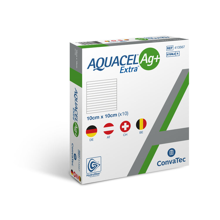 Convatec Aquacel Ag+ Extra Kompresse – 50 × 50 mm, 5 Stück, steril
