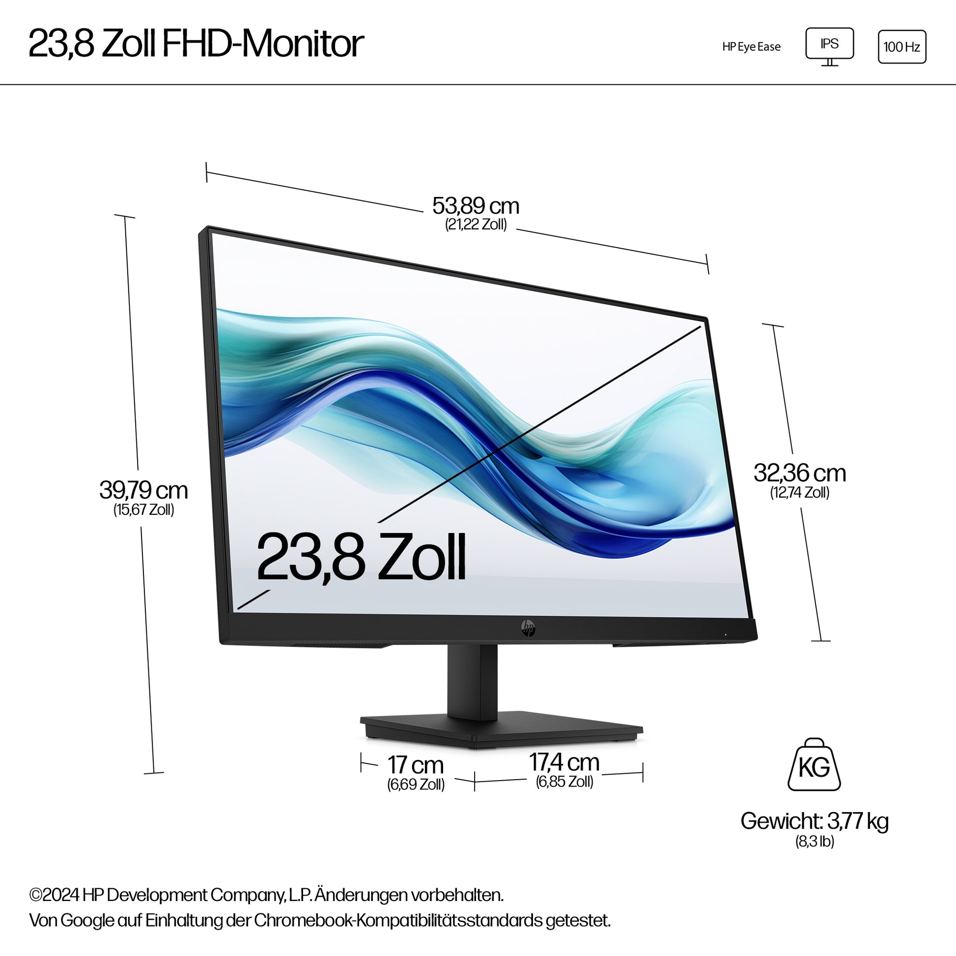 HP Series 3 Pro – Monitor, 23,8" Full HD (1920 × 1080), LCD