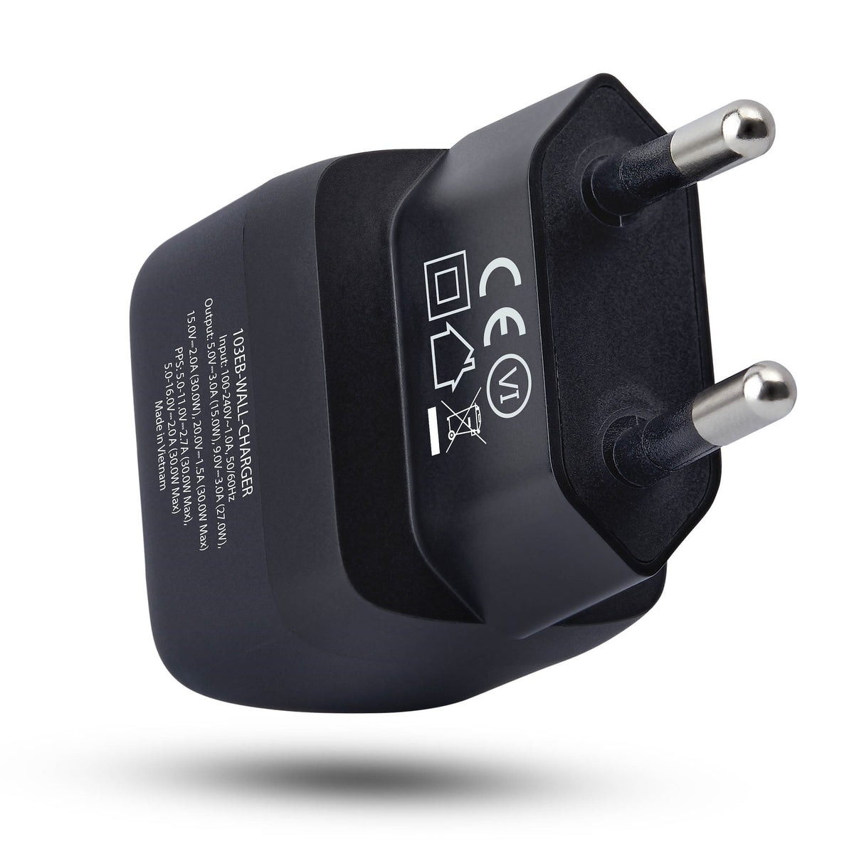 StarTech.com USB-Ladegerät 30 W – USB-C×1 – PD, GaN, EU-Stecker (Typ C) – Schwarz