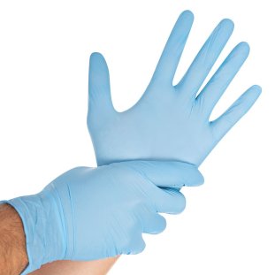 Setino Nitrilhandschuhe – L: 24 cm, Gummi, Blau, 100 Stk.