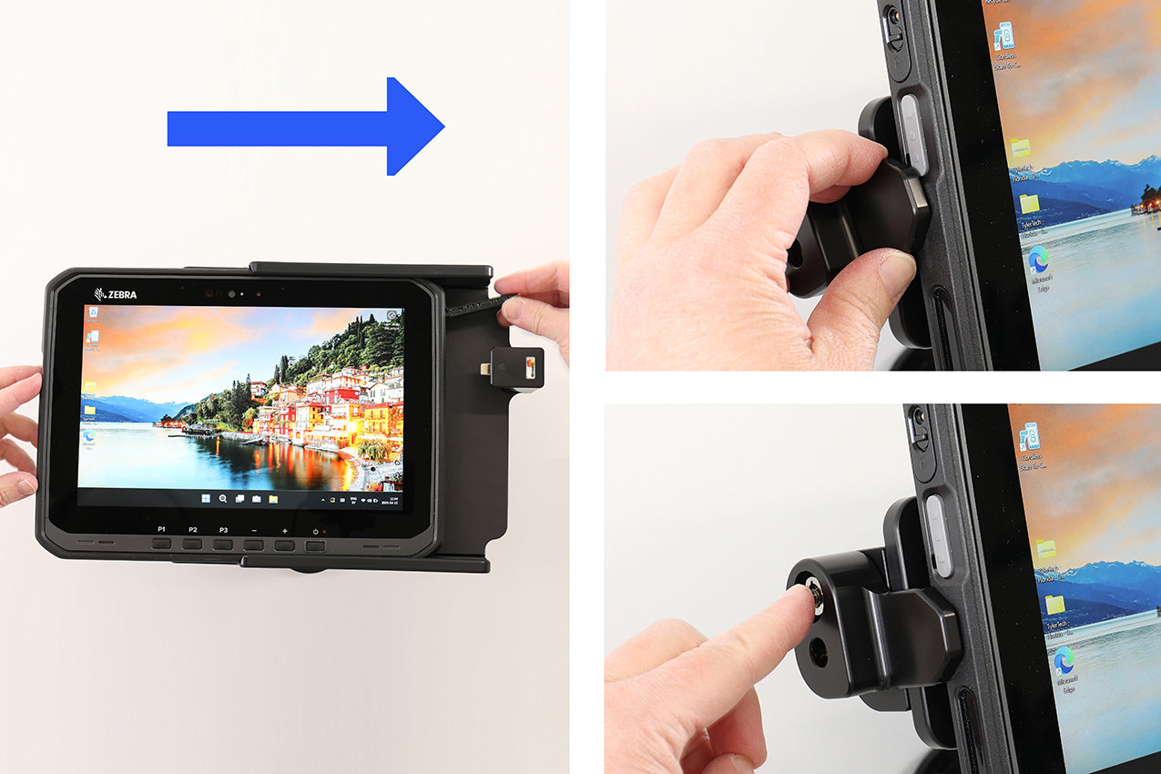 Brodit Tablet-Wandhalterung – für Zebra ET65W, ET60W – abschliessbar – Schwarz