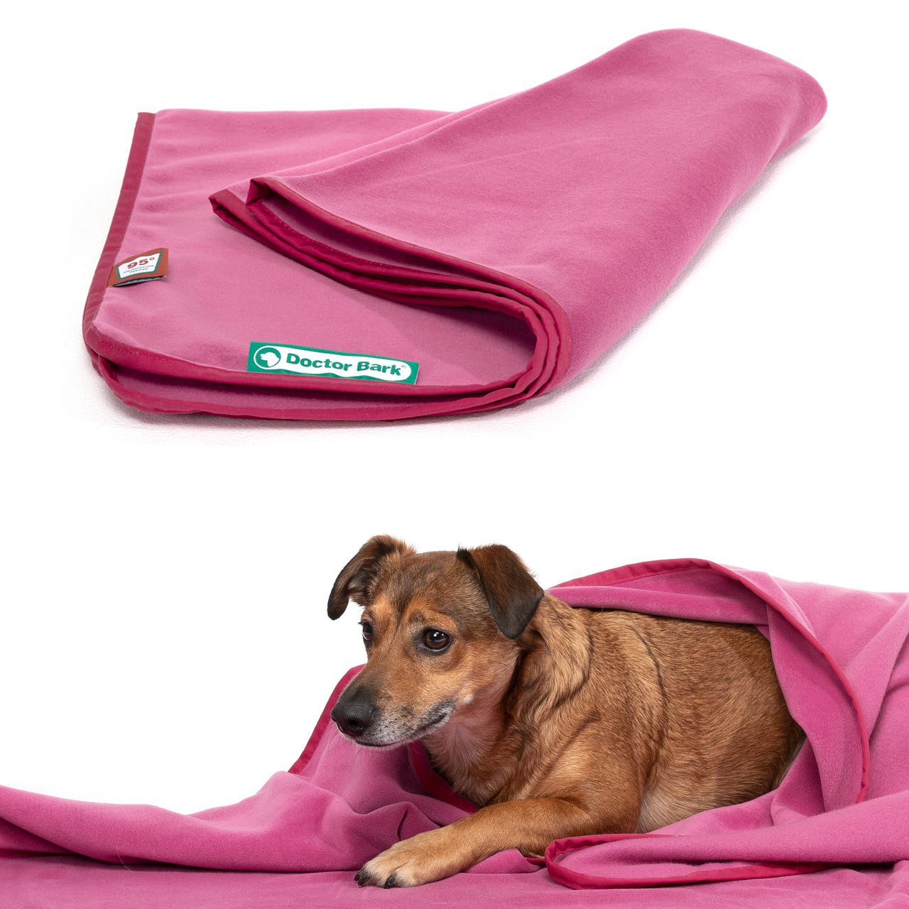 Doctor Bark Wohndecke – Fleece, Pink – 120 × 90 cm – OEKO-TEX Standard 100