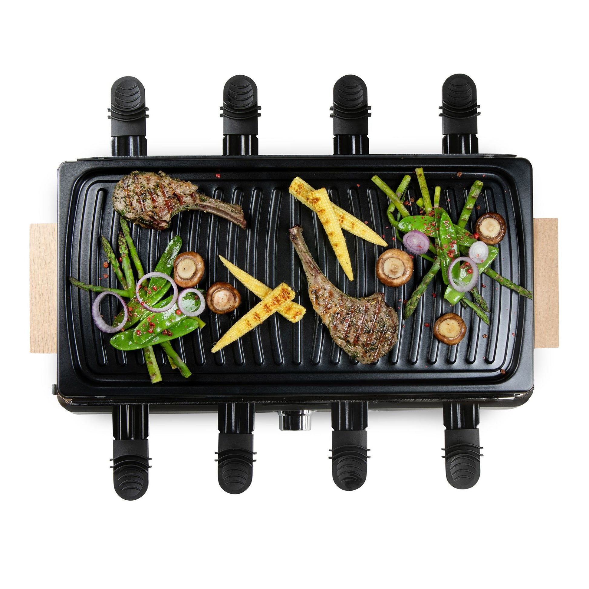 Domo Raclette DO9262G – 8 Personen, Naturstein-Grillplatte, 1 400 W – schwarz