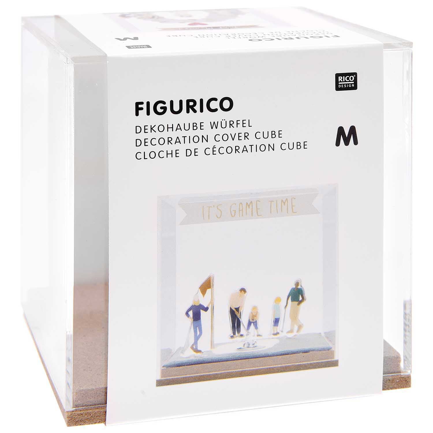 Rico Design Dekohaube Würfel – 9,5 × 10 × 9,5 cm – Acrylglas & MDF, transparent