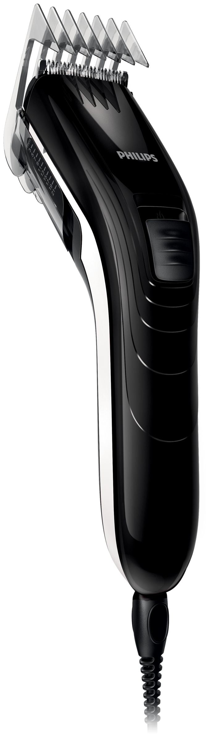Philips Haarschneider QC5115/15 – 11 Längeneinstellungen, 3 mm–2,1 cm, Schnittbreite 4,1 cm – Schwarz, Weiss