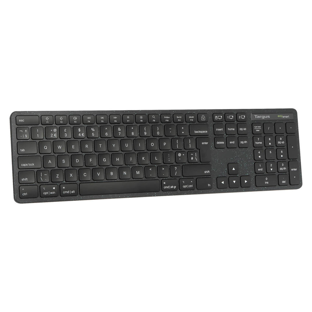 Targus ECOSMART – Tastatur, kabellos, UK-Layout (EN), Fullsize (mit Ziffernblock)