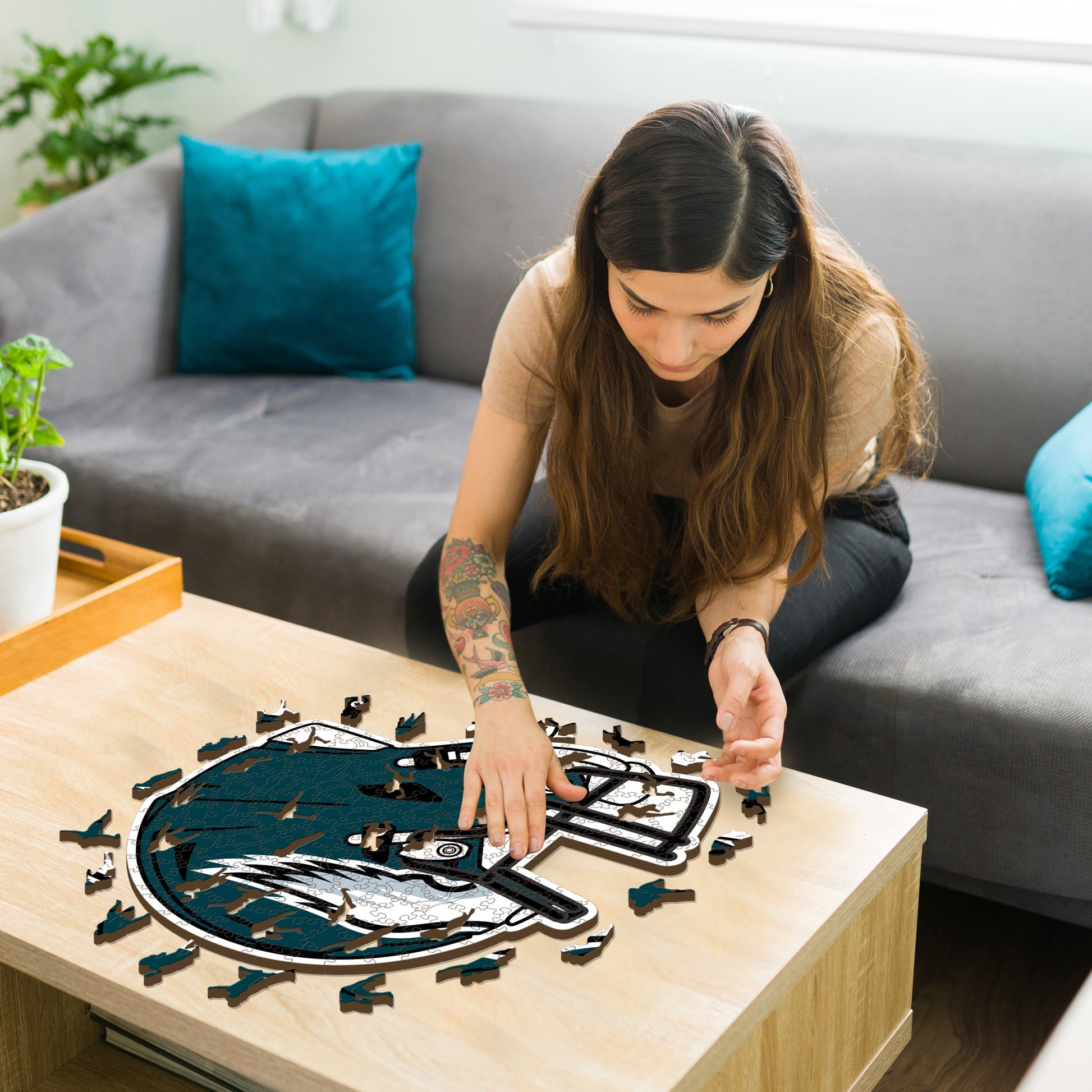 Iconic Puzzles NFL Philadelphia Eagles Helm Grösse S – Logikspiel, ab 10 J., 180 min