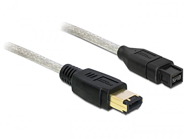 DeLOCK FireWire 800 auf FireWire 400 Kabel IEEE 1394b 0,8 Gbit/s – 2 m – Grau