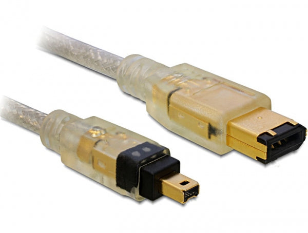 DeLOCK FireWire 6-Pin auf 4-Pin Kabel IEEE 1394B 0,4 Gbit/s – 1 m – Grau