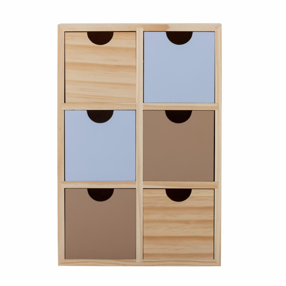 Bloomingville Schubladenturm 6 Schubladen – Holz – Natur – 80 × 180 × 270 mm