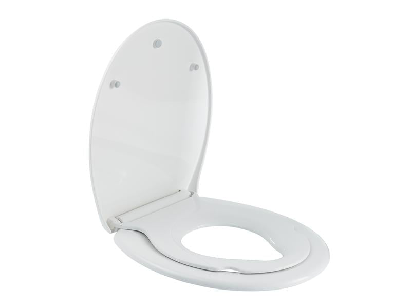 COCON Toilettensitz – Polypropylen, Weiss, Absenkautomatik, mit Kindereinlage, 37,1 × 44,4 × 4,8 cm