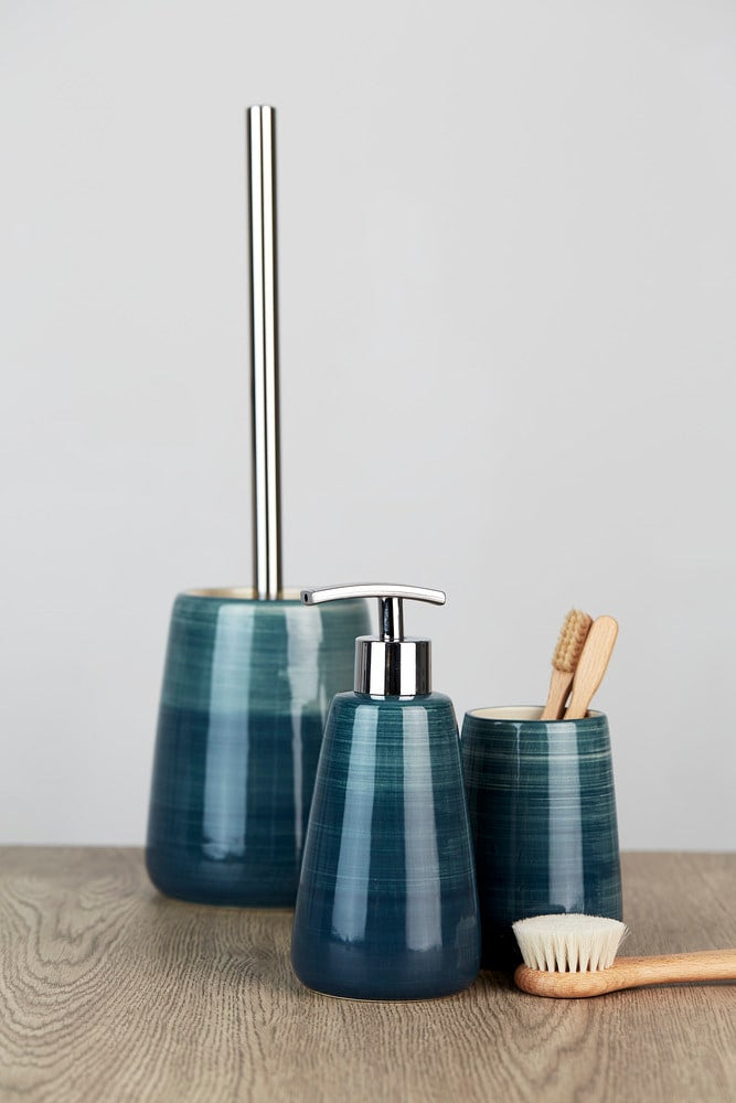 Wenko Pottery Seifenspender – Keramik, Petrol, 360 ml
