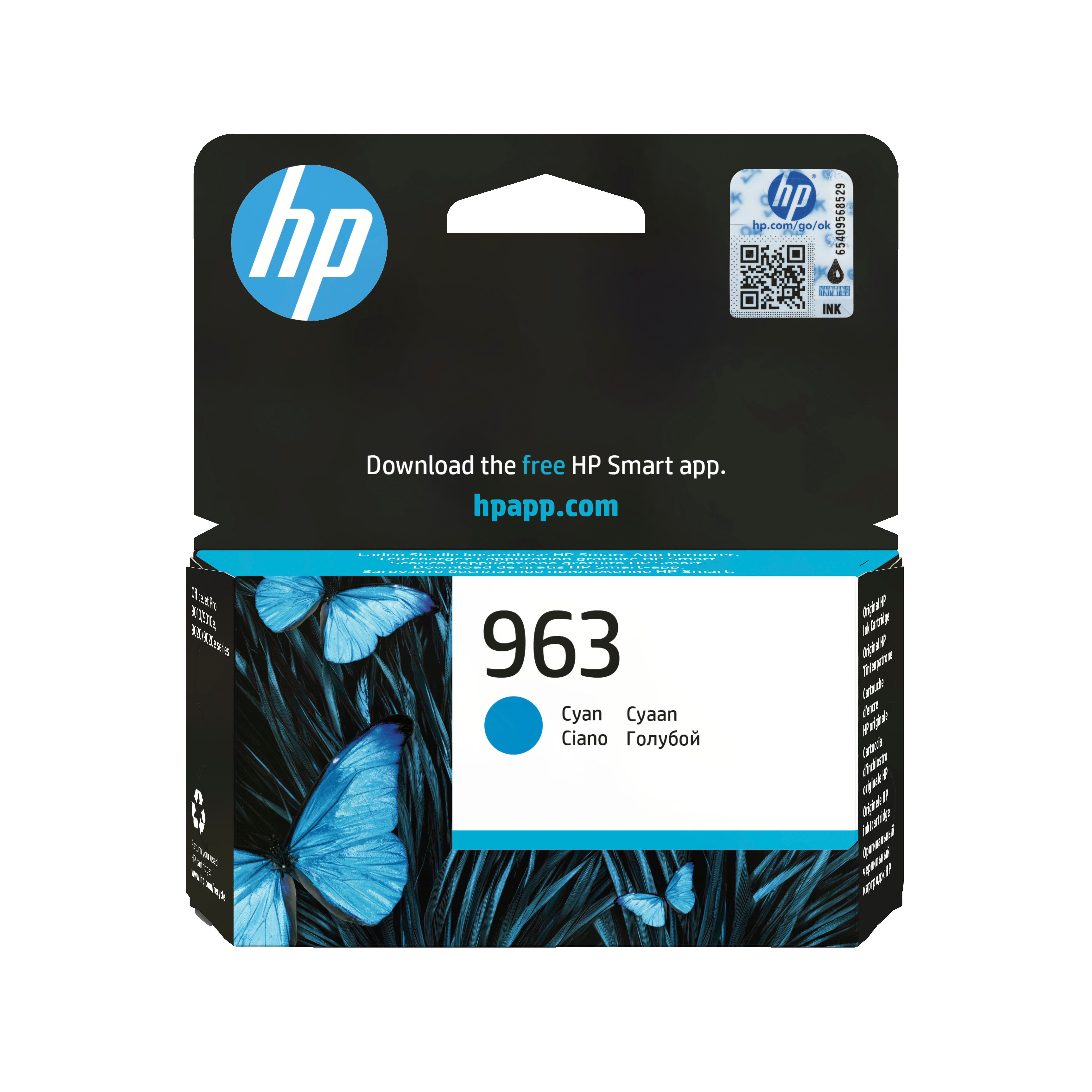 HP 963 Cyan Tintenpatrone (Original) – 700 Seiten – für HP OfficeJet Pro 9010/9012/9014 …