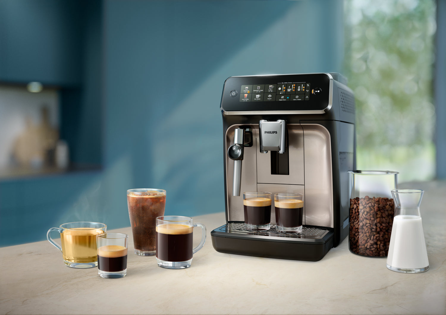 Philips Serie 3300 EP3321/40 Kaffeevollautomat – 1,8 l, 275 g Bohnenbehälter, 15 bar, Milchaufschäumer