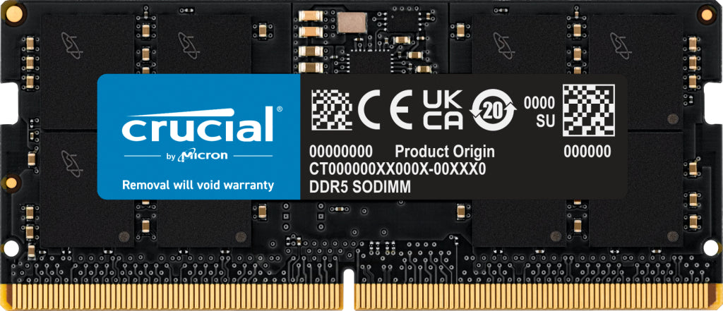 Crucial CT24G56C46S5 – DDR5 SO-DIMM – 24 GB, 5600 MHz, CL46, ECC, 1.1 V