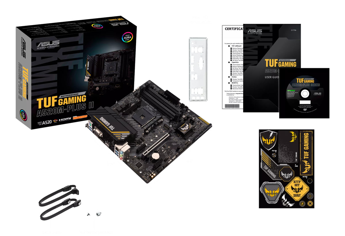 ASUS TUF GAMING A520M-PLUS II – Mainboard – Sockel AM4, AMD A520, mATX, DDR4