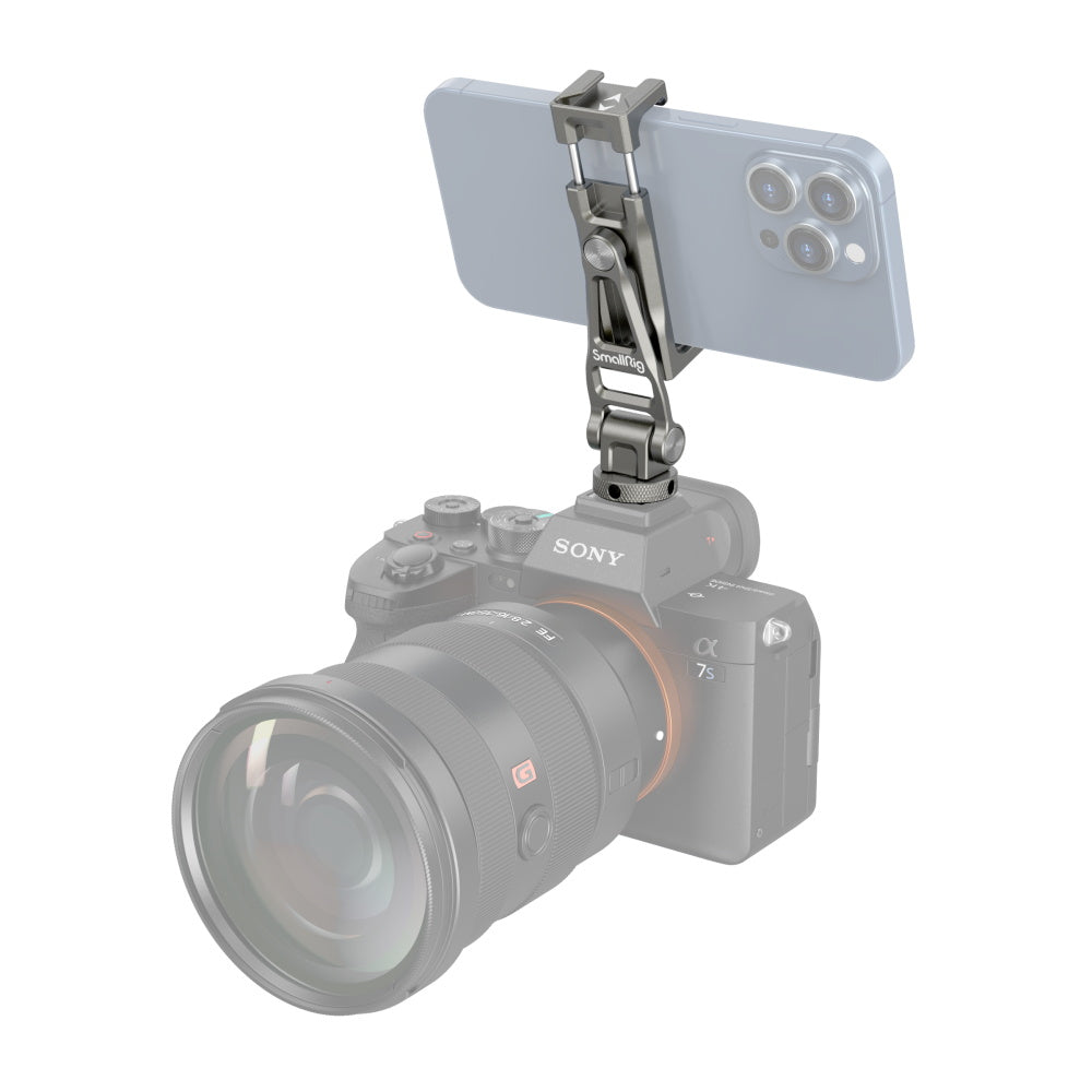 SmallRig Universal Metall Smartphone Halter – Foto-/Video-Griff – 1/4"-Gewinde, drehbar 360° – Schwarz