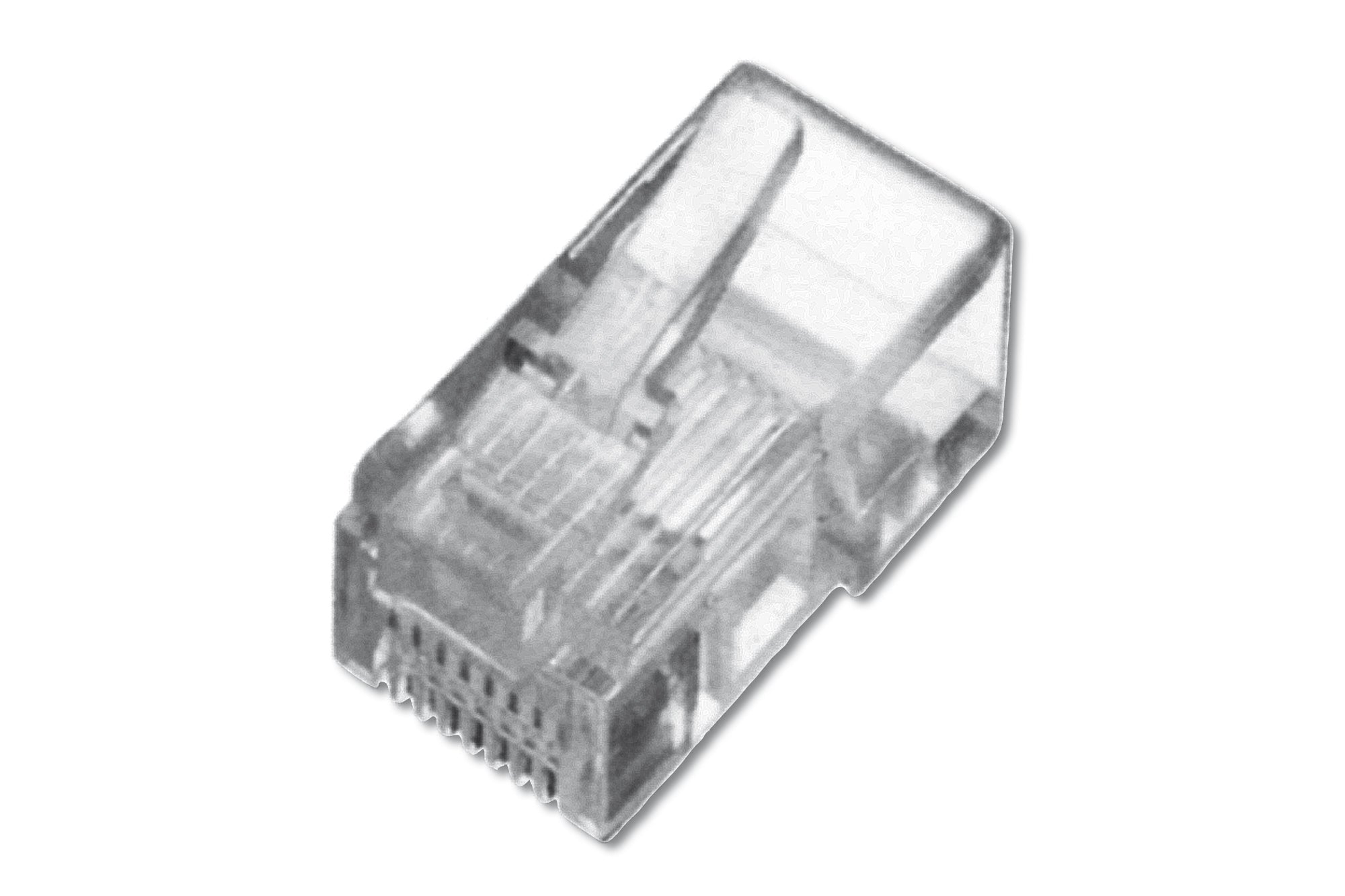 Digitus Modularstecker – RJ-45, Cat5e U/UTP, gerade, Goldkontakte, Polycarbonat, 100 Stück, transparent