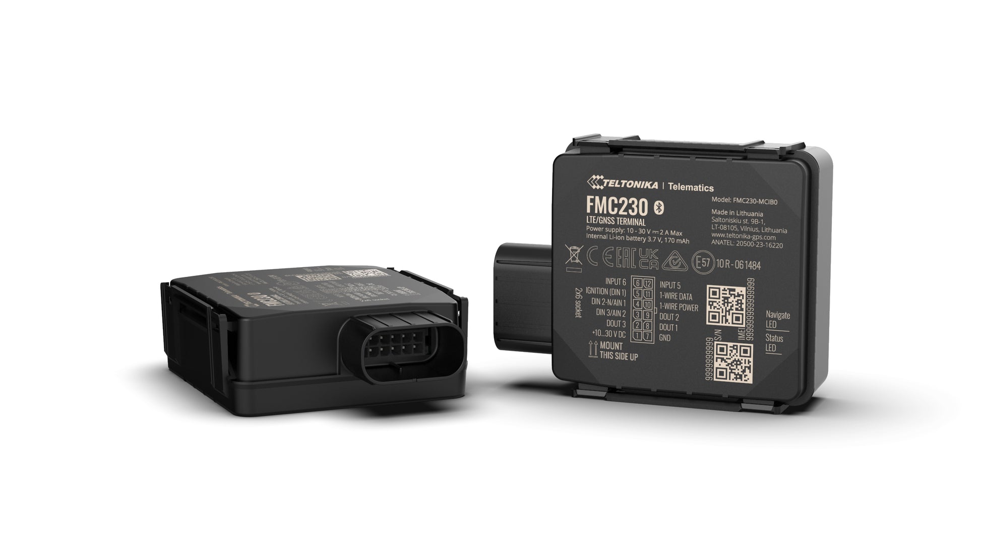 Teltonika FMC230 – GPS-Tracker, LTE (CAT 1), IP67, Single SIM, 6 h Akku, 170 mAh, Schwarz